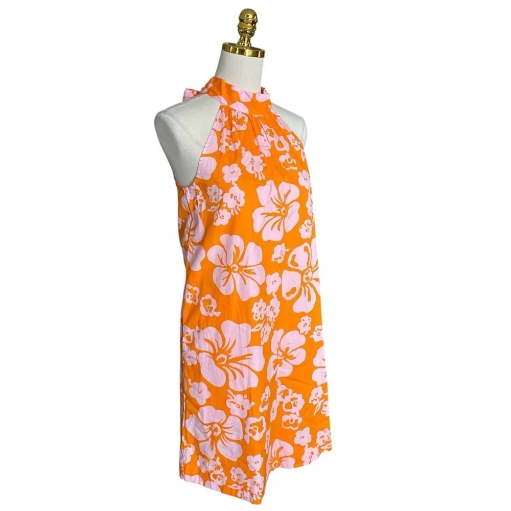 J. Crew Women Tie-neck Cotton Sleeveless Coastal Vacation Mini Shift Dress Sz  2